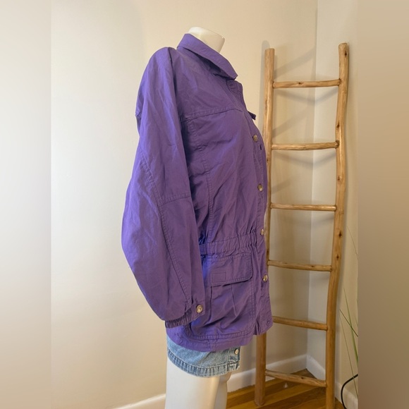 L.L. Bean Women's Chore Barn Coat Jacket Purple Long Rain Active Vintage Medium - Picture 9 of 10